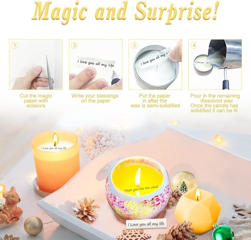 Yzoo Candle Making Kit for Adults Beginners,Candle Making Supplies Include Soy Wax for Candle Making,Candle Wax Melting Pot,Candle Wicks Stickers,Magic Paper and More-DIY Candle Kit,Full Crafts for Adults - Image 2