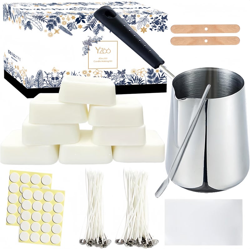 Yzoo Candle Making Kit for Adults Beginners,Candle Making Supplies Include Soy Wax for Candle Making,Candle Wax Melting Pot,Candle Wicks Stickers,Magic Paper and More-DIY Candle Kit,Full Crafts for Adults - Image 1