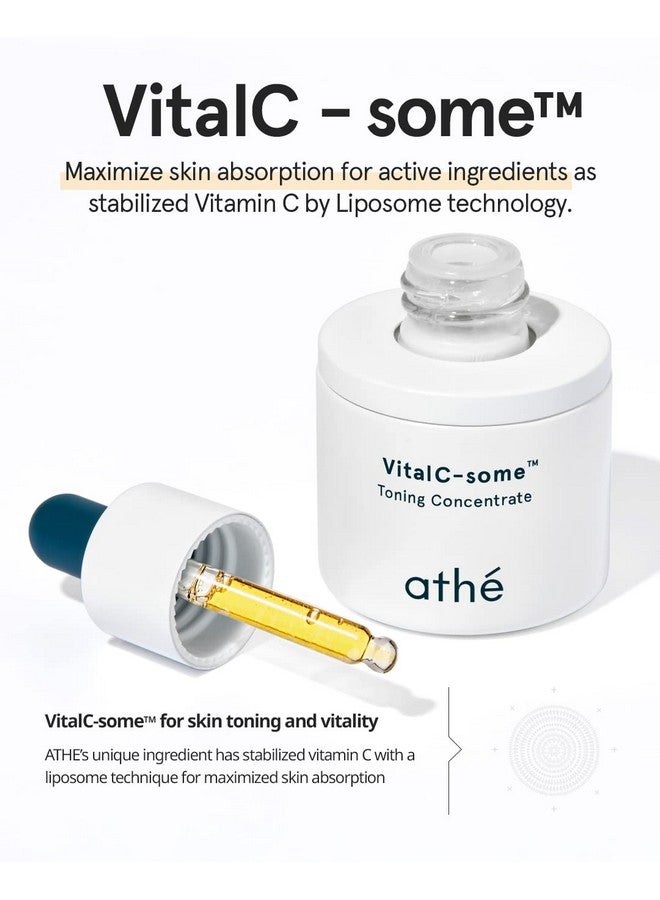 ATHÉ Athe Vital Csome Toning Concentrate Antiaging & Radiance Face Ampoule With Pure Vitamin C For Blemishes And Freckles Korean Vegan Serum Targets Age Spots & Smooths Skin 0.67 Fl.Oz. - Image 3