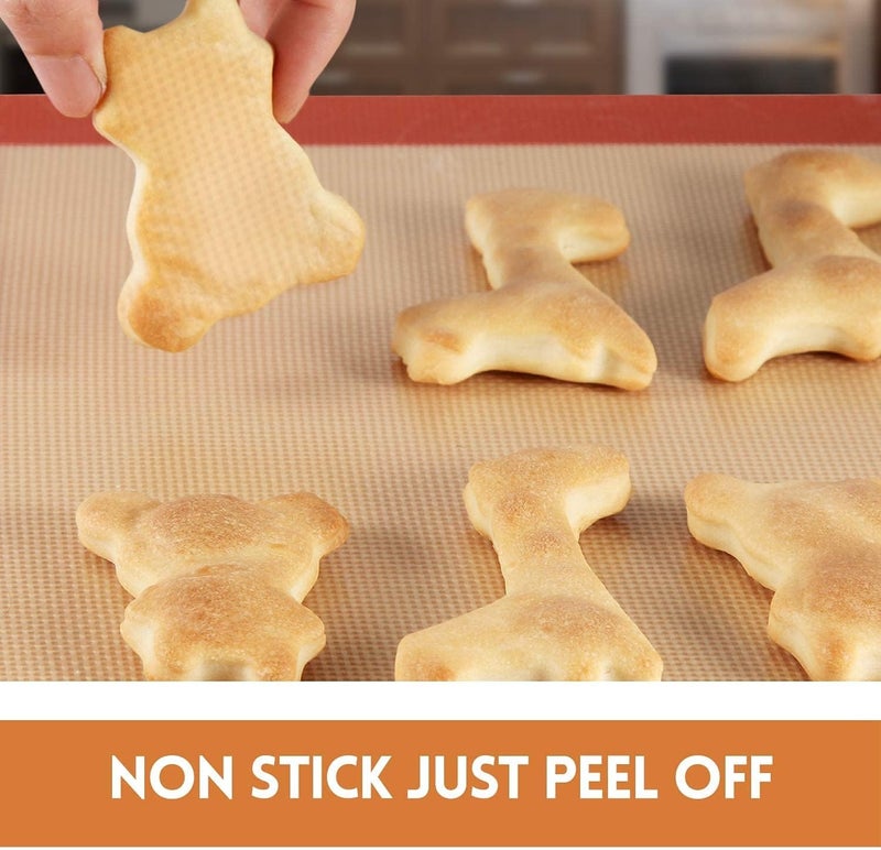 Silicone Baking Mat Non-Stick, Single Sheet Heat Resistant Liner | Cookies, Meats, Vegetables, Pastries | Reusable, Eco-Friendly, Dishwasher Safe 40 * 30 cm (Pack of 1) - Image 4