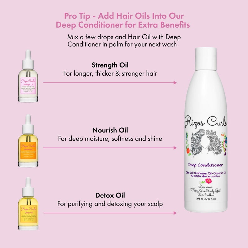 Rizos Curls زيت ريزوس كيرلز للتغذية، ترطيب وتنعيم، نعومة ولمعان للشعر الخالي من التجاعيد، خفيف الوزن ويمتص بسرعة، يحسن الشعر وفروة الرأس والجلد مع فيتامين C، لجميع أنواع الشعر 1a - 4c، 1 أونصة - Image 5