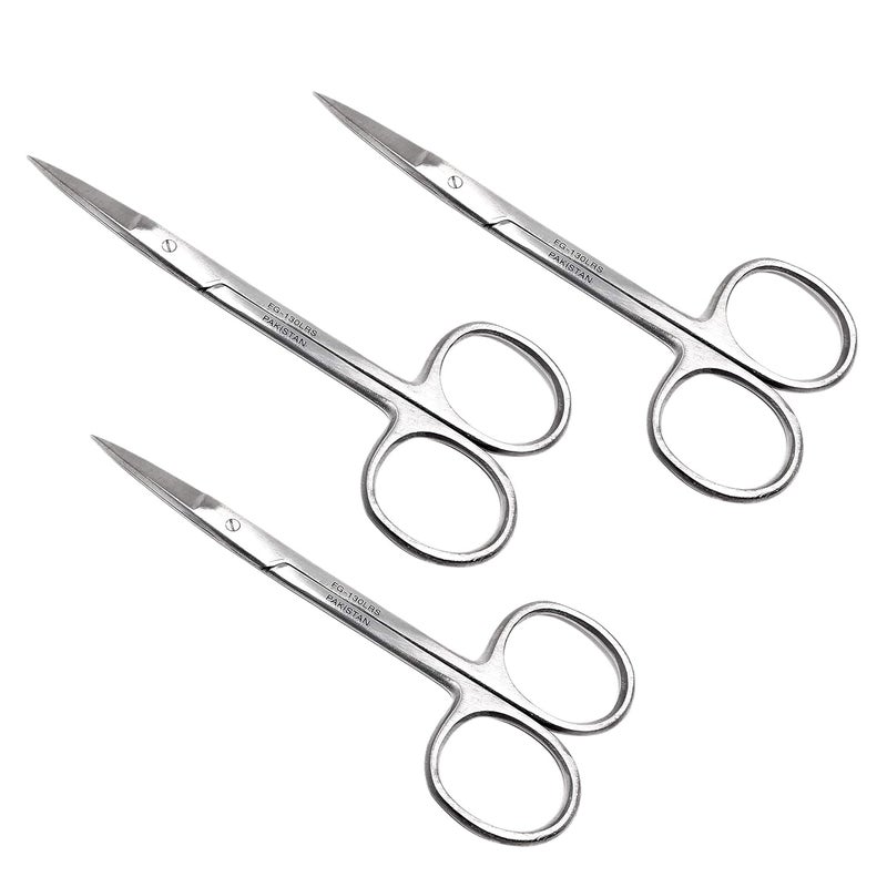 CYNAMED Iris Micro Dissecting Precision Lab Scissors, Fine Point Straight - Perfect for Doctors, Nurses, EMS, Students, Education & Training and More (Pack of 3) - Image 1