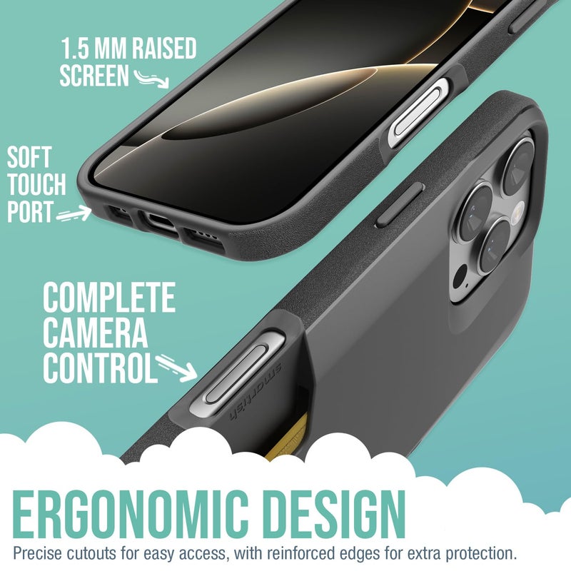 SmartishÂ® iPhone 16 Pro Max Wallet Case - Wallet Slayer Vol. 1 [Slim + Protective] Credit Card Holder - Drop Tested Hidden Flip Card Slot Cover Compatible w/Apple iPhone 16 Pro Max - Black Tie Affair - Image 3
