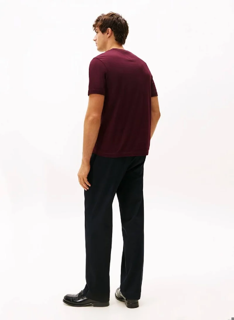 TOMMY HILFIGER Flag Embroidery Crew Neck T-Shirt