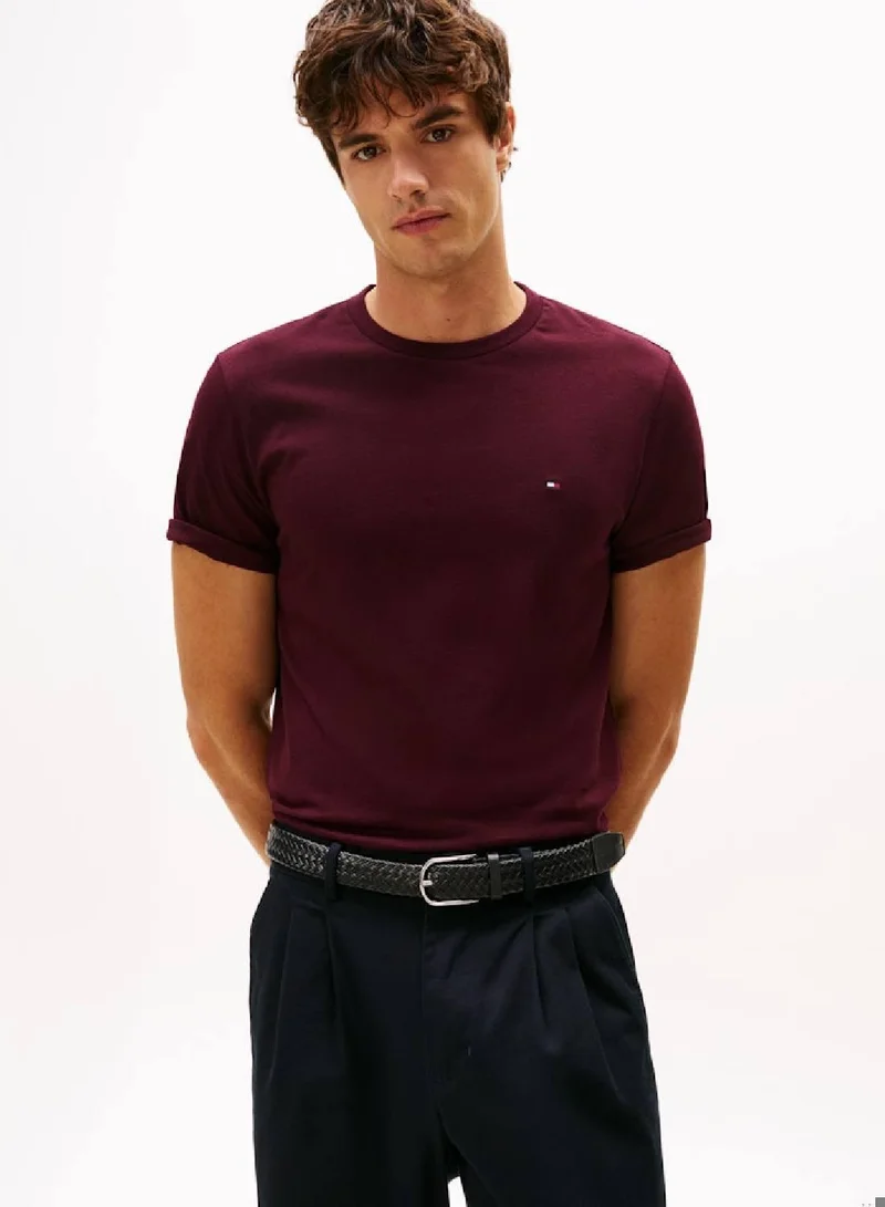 TOMMY HILFIGER Flag Embroidery Crew Neck T-Shirt