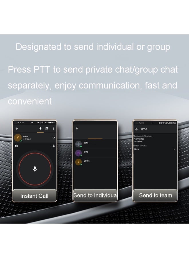 جهاز إرسال لاسلكي يعمل بتقنية البلوتوث مخصص لتطبيق ZELLO مزود بزر ضغط للتحدث، مناسب للاستخدام أثناء القيادة - Image 5