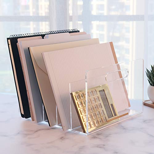 EXPUTRAN Acrylic File Sorter, Desktop File Collator Office File Organizer, Clear 11.4" x 6.7" x 10" - Image 5