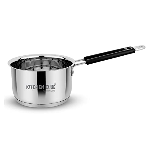 Kitchen Clue Stainless Steel TRIPLY Saucepan/Tea Pan 1600 ML I Induction & Gastove Cooking I Soft Silicon Handle & Heavy Gauge Bottom I - Image 1
