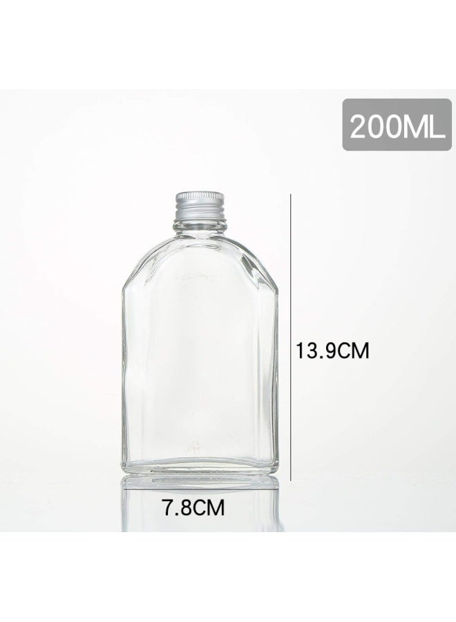 FUFU زجاجة عصير فارغة 200 مل من فوفو 12 قطعة زجاجية زجاجة حليب مشروبات زجاجية لمتجر الحفلات ومقهى - Image 2