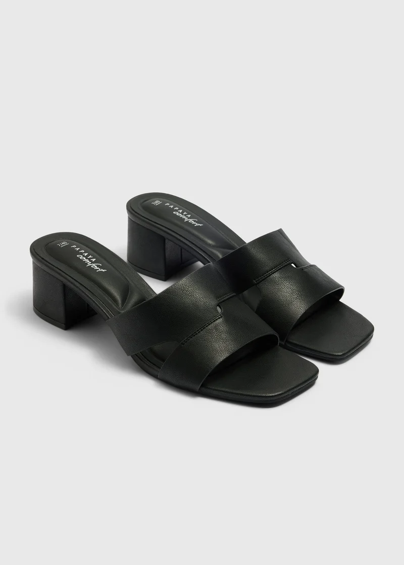 Matalan Black Mule Block Heels
