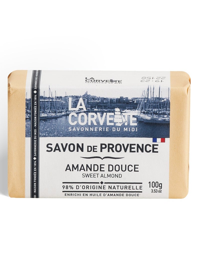 La Corvette Sweet Almond Natural Soap 100g - Moisturizing Soap for Luxurious Skincare