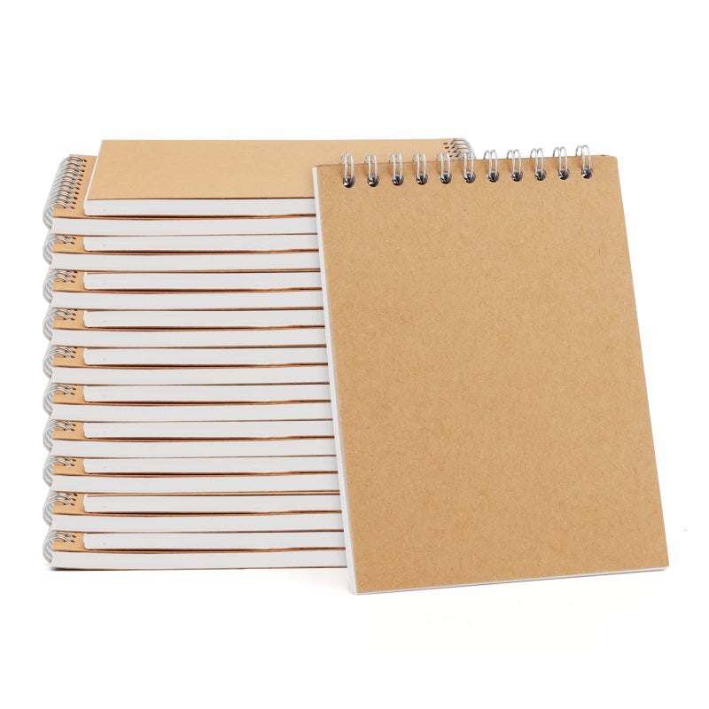HOZEON 22 Pack A6 Spiral Sketchbook Spiral Bound Drawing Pad Blank Kraft Cover Spiral Notebook Small Sketch Pad for Sketching Drawing Doodling 60 Sheets120 Pages 4 x 57 Inch