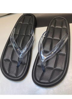 Quilted Clear Strap Toe Post Slider