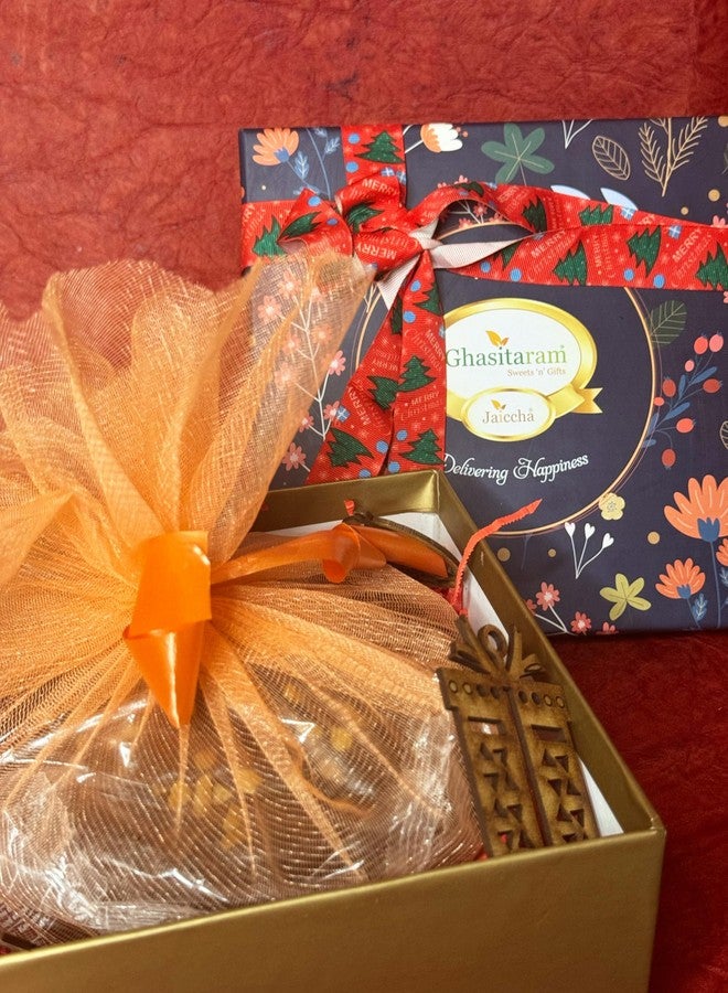 Jaiccha Ghasitaram Gifts Jaiccha Christmas Gifts Hamper Box with 500 GMS Plum Cake and Tags - Image 1