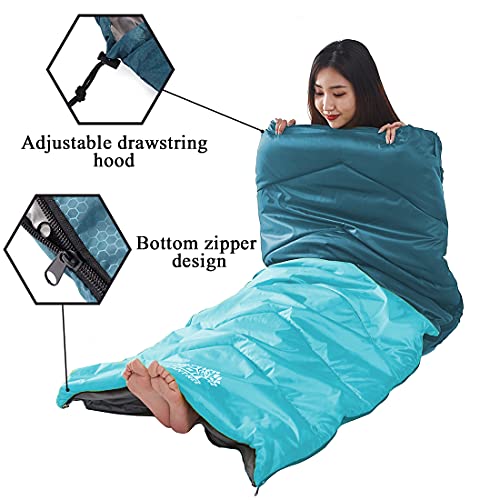 Flantree Sleeping Bag 4 Seasons Adults & Kids for Camping Hiking Trips Warm Cool Weather,Lightweight and Waterproof with Compression Bag,Indoors Outdoors Activities - Image 5