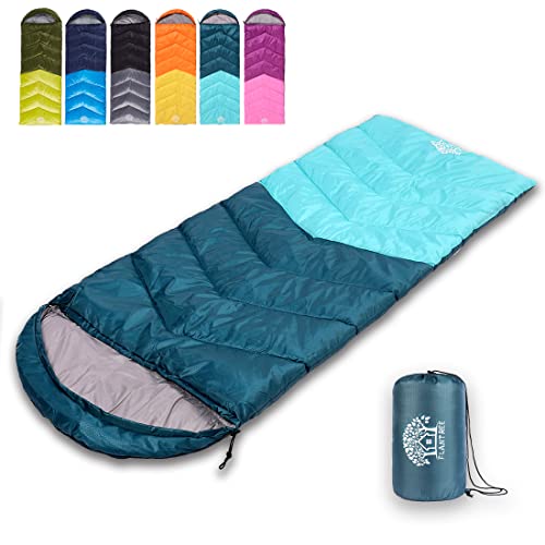 Flantree Sleeping Bag 4 Seasons Adults & Kids for Camping Hiking Trips Warm Cool Weather,Lightweight and Waterproof with Compression Bag,Indoors Outdoors Activities - Image 1