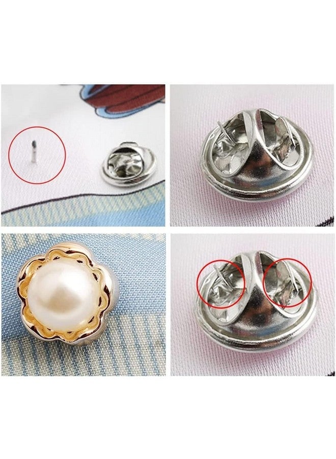 ARLICORPING 20Pcs Women Shirt Brooch Buttons Pearl No Sew Button Pins Instant Button Jeans Button Pins Women Shirt Safety Brooch (BROOCH BUTTON_PK_C) - Image 4