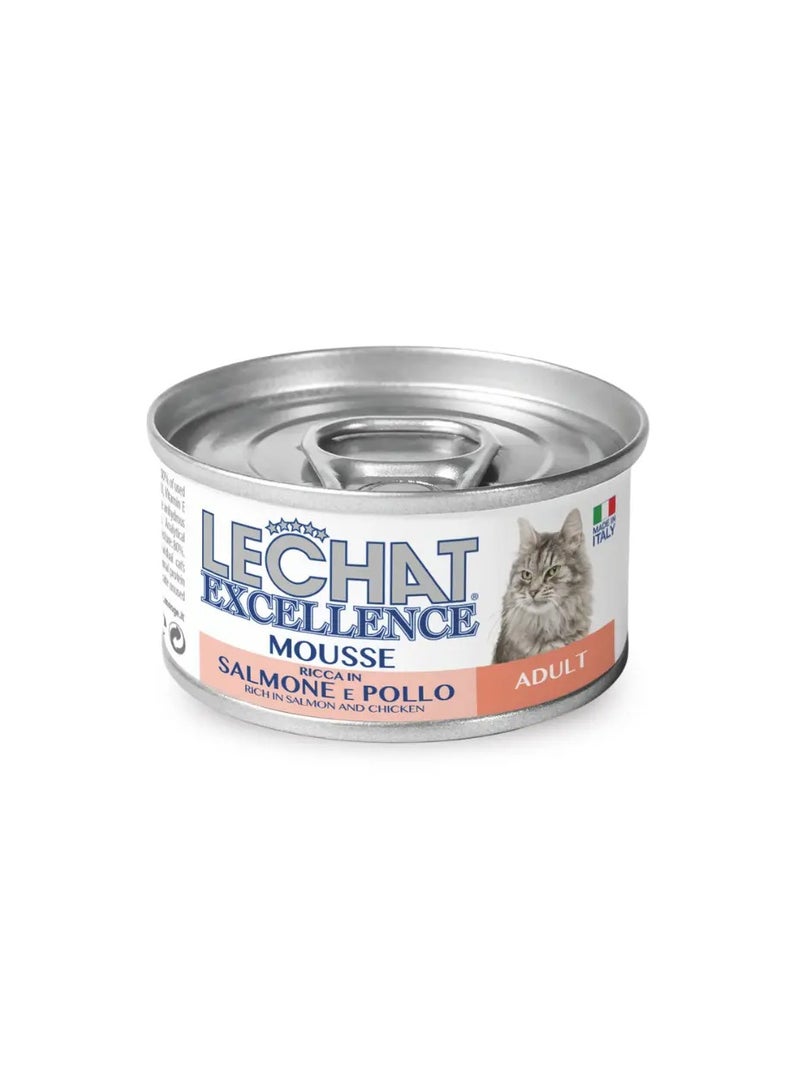 Monge Lechat Excellence by Monge | Cat Wet Food Rich in Salmon and Chicken | Super Premium Complete Wet Cat Food | Mousse in Can- 85g - Image 2