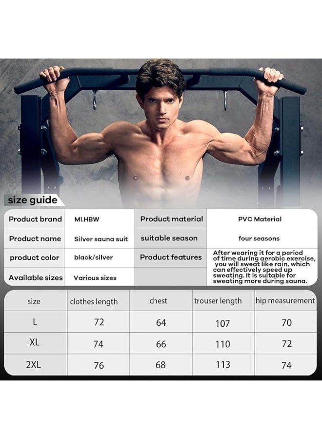 Thermal sauna suit for exercise and increased sweating – PVC workout suit for men and women that helps with sweating during exercise and fitness - Image 5