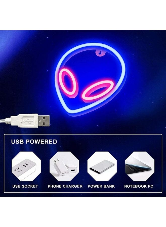 لافتة نيون بإضاءة LED أزرق/ وردي - Image 4