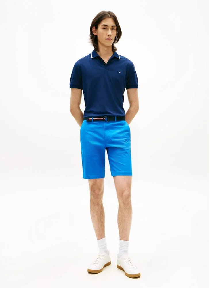 Tommy Hilfiger Blue Orbit Denton Belted Twill Slim 9.5" Inseam Shorts for Men | Best Price UAE