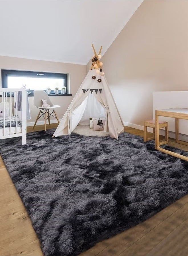 كيلا سجاد عصري ناعم الملمس، سجادة كبيرة لغرفة المعيشة وغرفة النوم، سجادة أرضية ناعمة للغاية، سجادة ناعمة مضادة للانزلاق، سجادة مخملية عالية الوبر، سجادة مصبوغة بالربط لغرفة المعيشة وغرفة النوم وغرفة الأطفال - Image 3