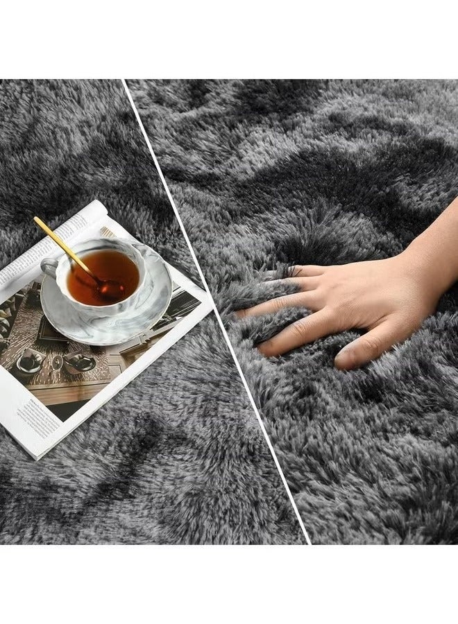 كيلا سجاد عصري ناعم الملمس، سجادة كبيرة لغرفة المعيشة وغرفة النوم، سجادة أرضية ناعمة للغاية، سجادة ناعمة مضادة للانزلاق، سجادة مخملية عالية الوبر، سجادة مصبوغة بالربط لغرفة المعيشة وغرفة النوم وغرفة الأطفال - Image 4