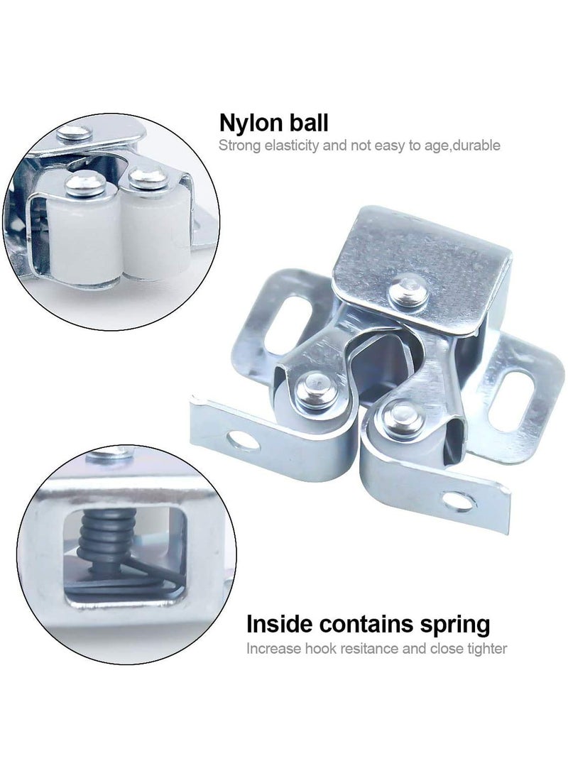 HQdeal HQDeal 12PCS Door Catches Double Roller Strong Hold Cupboard Cabinet Door Catches with Screws Double Roller Catch Cabinet Catch Door Latch for Home Furniture Cabinet Cupboard Antique Bronzed  - Image 2