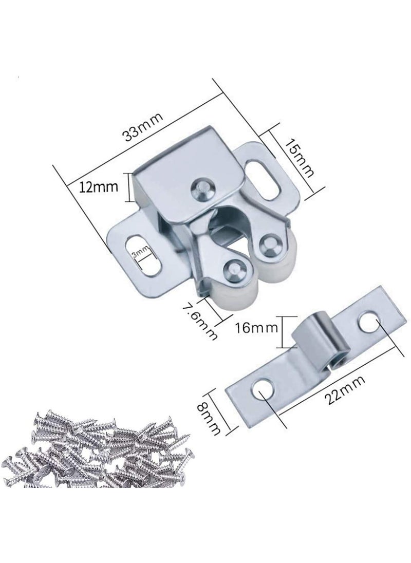 HQdeal HQDeal 12PCS Door Catches Double Roller Strong Hold Cupboard Cabinet Door Catches with Screws Double Roller Catch Cabinet Catch Door Latch for Home Furniture Cabinet Cupboard Antique Bronzed  - Image 3