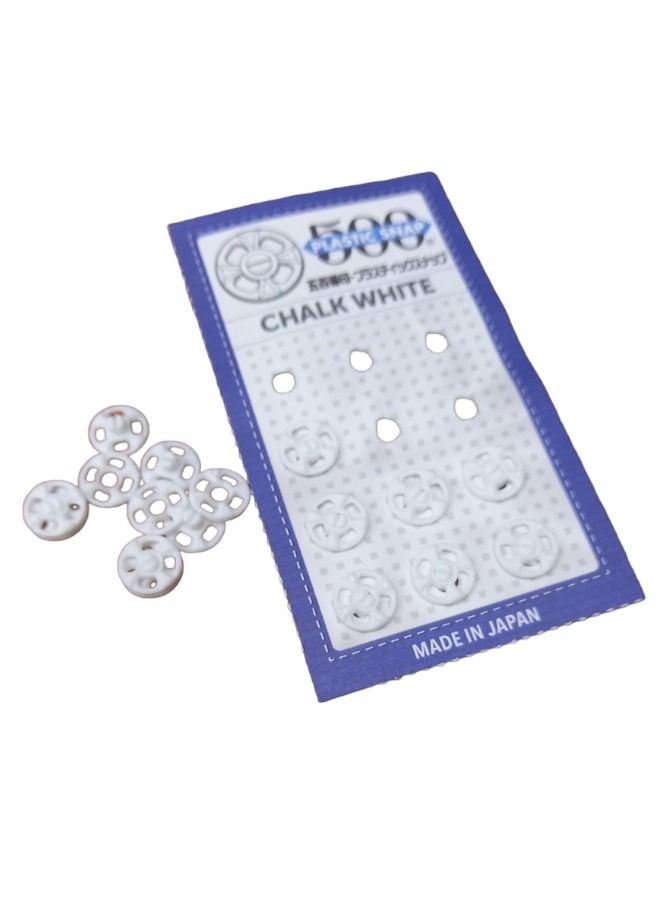 ISHIZAKI PRESS INDUSTRIAL CO LTD 60-Piece Allergy Free Plastic Press Stud Button Chalk White Colour 8.6 Millimeter  - Image 4