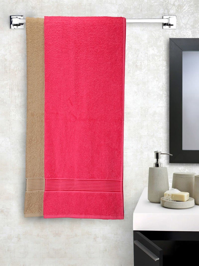 KOPA by Bianca 400 GSM 100% Cotton Soft Terry Towel l 2pc Bath Towel l Bath Towel Cotton l Towel Bath l D`Ross l Pink-Taupe - Image 2