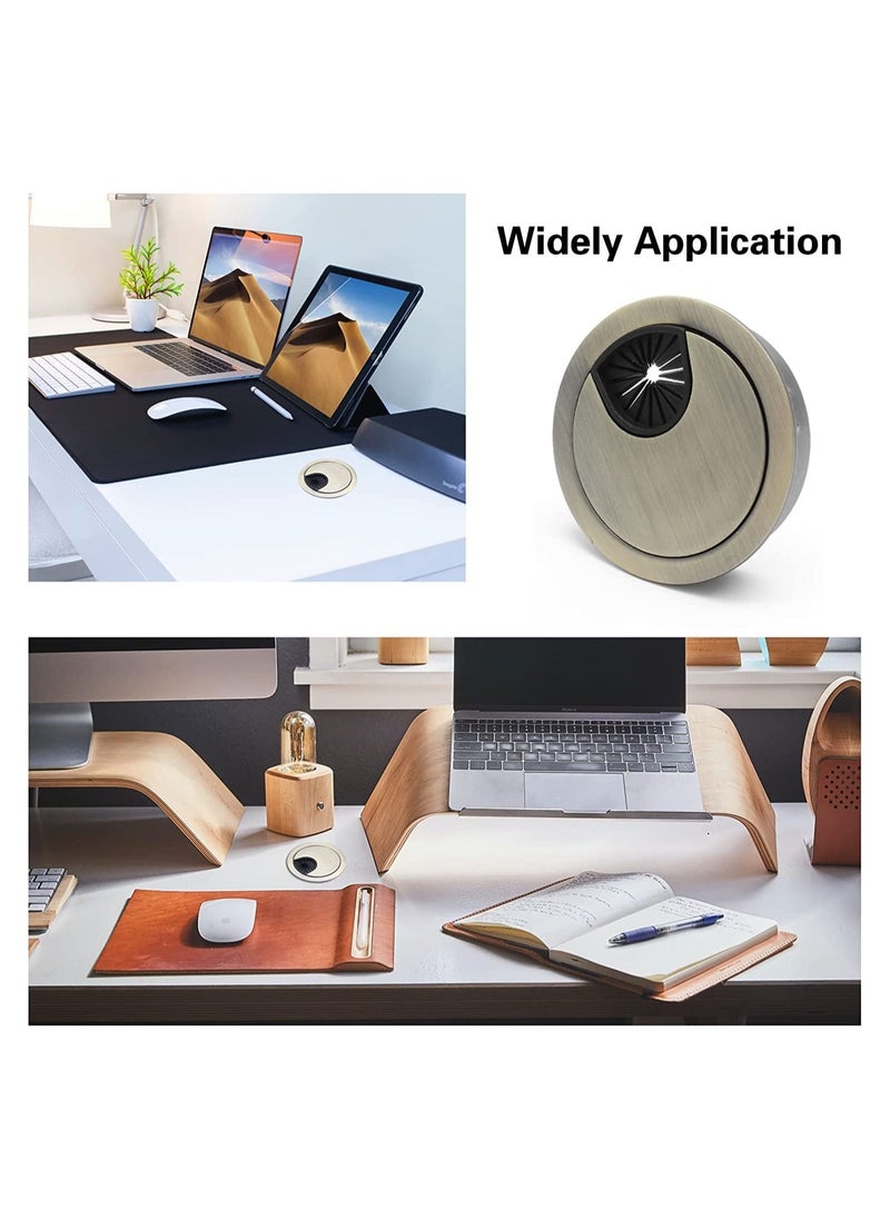 ECVV 4 Pack Desk Grommet Cable Hole Cover Through Computer Table Desk Countertops Office Equipment Wire Organizer Cable Management Fits 2"（50mm) Hole -...  - Image 4