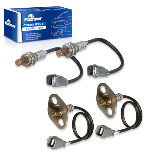 MAXFAVOR 4Pcs Oxygen Sensor O2 Sensor Replacement for 2000 2001 2002 2003 2004 Toyota Tundra Sequoia 4.7L 4WD Only 02 Sensor Upstream and Downstream 234-4169 x2 234-4162 x2 - Image 1