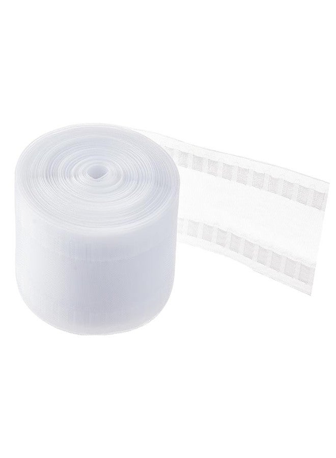 BENECREAT 27 Yard Wave Curtain Tape, White Nylon Drapery Header, 3.15 Inch Transparent Pleat for Installing & Fixing Curtains - Image 1
