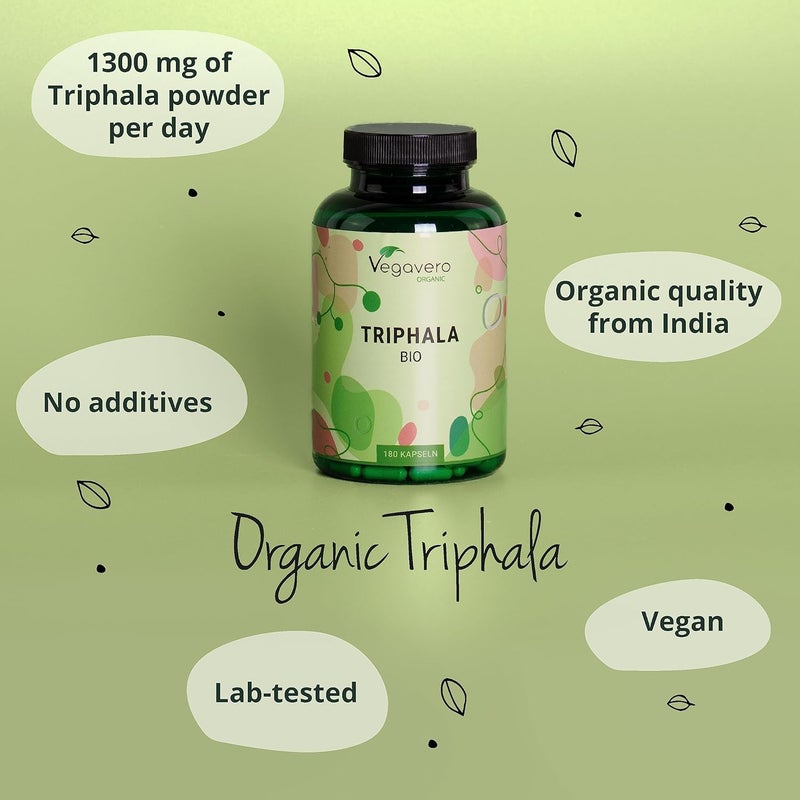 Vegavero Pure Triphala Powder Organic 1300 mg 180 Capsules 3 Month Supply NO Additives LabTested Ayurveda Products Gut Health Supplements Immune System Booster Vegan - Image 5