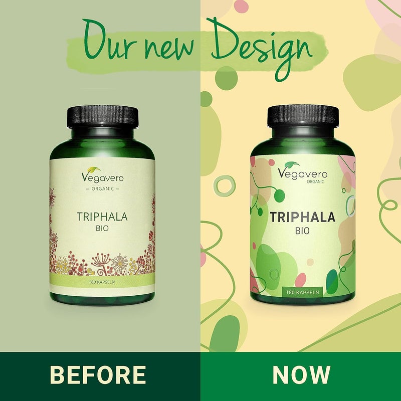 Vegavero Pure Triphala Powder Organic 1300 mg 180 Capsules 3 Month Supply NO Additives LabTested Ayurveda Products Gut Health Supplements Immune System Booster Vegan - Image 2