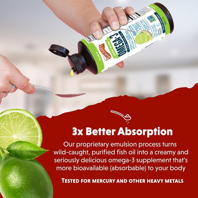 Barleans Organic Oils Seriously Delicious Omega3 High Potency Fish Oil Key Lime Pie 16 Fl Oz - Image 5