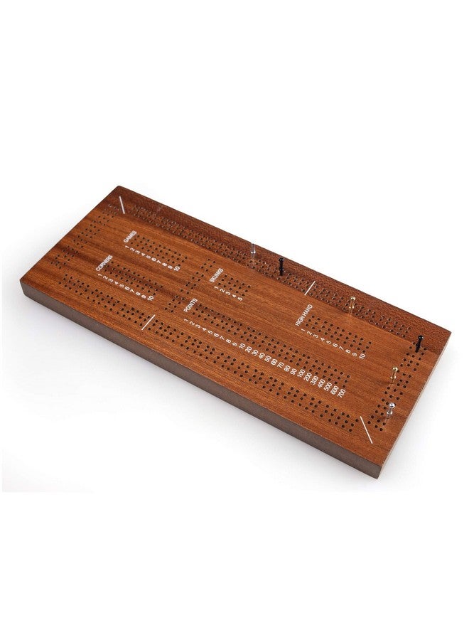 Sterling Games Triple Track Wooden Cribbage 13 Inch Board Game Set With Carrying Bag And Metal Pegs For 3 Players - Image 2
