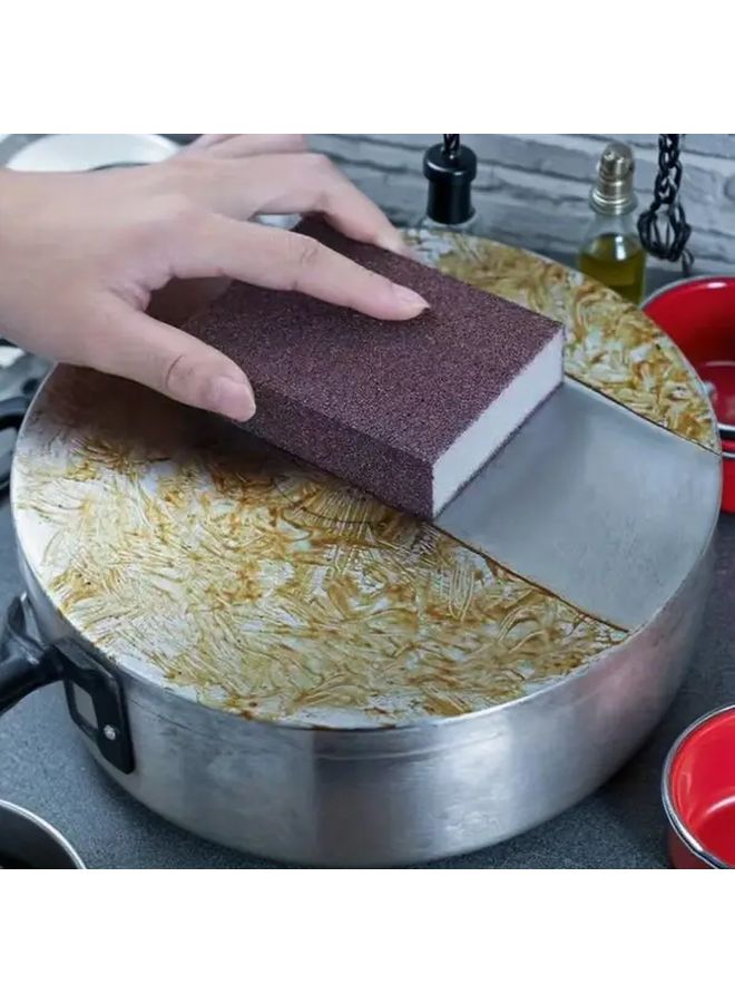 4 قطع من فرشاة المطبخ متعددة الأغراض مع إسفنجة ورق الصنفرة لإزالة الصدأ والتنظيف - Image 1