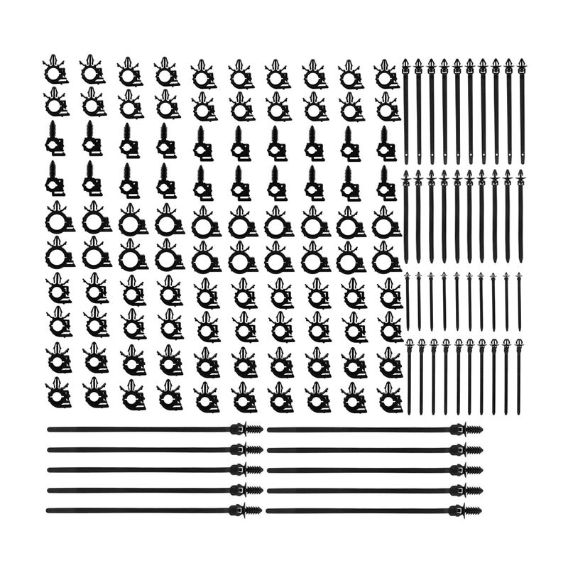 Generic BELOMI Car Wire Loom Clips, Automotive Push Mount Cable Zip Tie, 150 Pcs Auto Wire Loom Routing Clip Assortment, Wiring Harness Clip and Fastener, Replacement Parts for Cars Boat Trailer  - Image 1