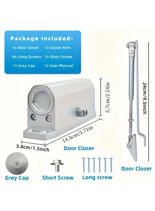Automatic Hydraulic Door Closer Silvery Heavy Duty For Home And Office - Image 4