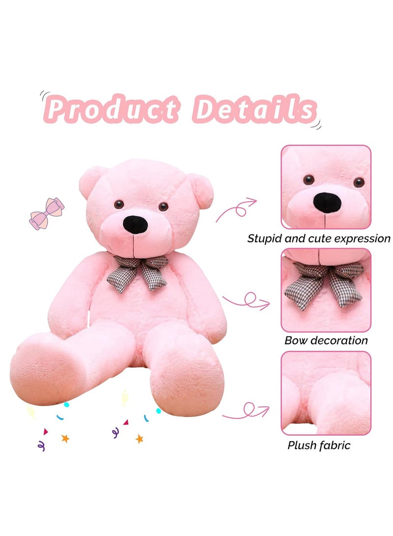 موثوقية التنبؤ دمية دب لطيفة، دمية قطيفة فائقة النعومة مع نسيج صديق للبشرة، دب محشو كبير الحجم للاحتفال بالذكرى السنوية، هدية عيد الحب، هدية عيد ميلاد، 100 سم (وردي) - Image 4