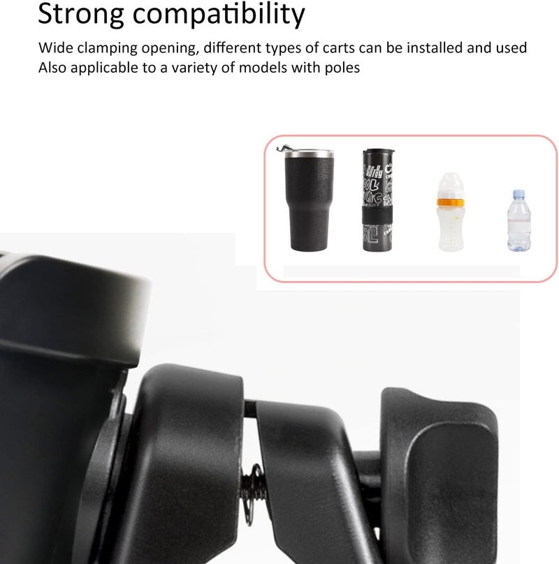 cheekyglo Stroller Cup Holder, Universal Drinks Holder with Phone Mount, 360 Degrees Rotation, Bike Cup Holder for Stroller, Wheelchair, Walker, Scooter, Cup Holder for Stroller - Image 5