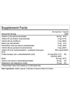 Andrew Lessman Vitamin B12 500 60 Capsules Absorptionprotected Methylcobalamin (Natural Coenzyme Vitamin B12) Essential For Energy & Stress Support Plus Bcomplex Easy To Swallow Capsules  - Image 3