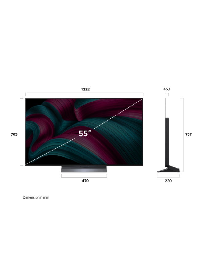 LG 55 Inch LG OLED EVO AI C5 4K 144Hz Smart TV AI Magic remote webOS25 2025 OLED55C56LA-AMAG black - Image 2