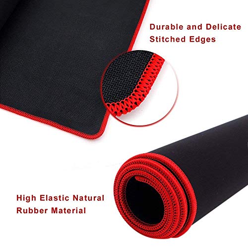 SPIN CART Long XXL Gaming Mouse Pads, Stitched Edges Non-Slippery Rubber Base Desk Mat with Smooth Surface for PC & Laptops (70 x 30 cm) (Red) - Image 3