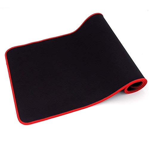 SPIN CART Long XXL Gaming Mouse Pads, Stitched Edges Non-Slippery Rubber Base Desk Mat with Smooth Surface for PC & Laptops (70 x 30 cm) (Red) - Image 1