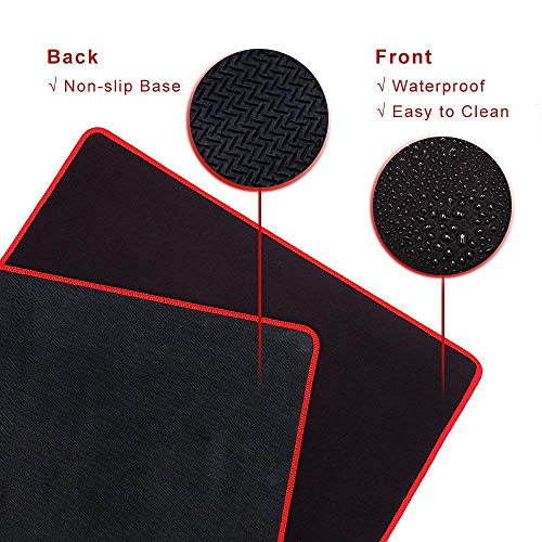 SPIN CART Long XXL Gaming Mouse Pads, Stitched Edges Non-Slippery Rubber Base Desk Mat with Smooth Surface for PC & Laptops (70 x 30 cm) (Red) - Image 4