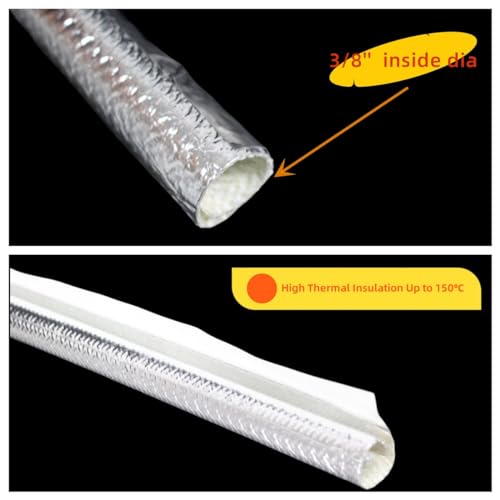 BSTFLEX 10mm - 3/8" Self-wrap Aluminum Heat Shield Sleeve Thermal Reflective Side Entry High Temperature for Hoses, Wire Harnesses, Cables, Automotive, Exhaust 39" (1 Meter) - Image 4