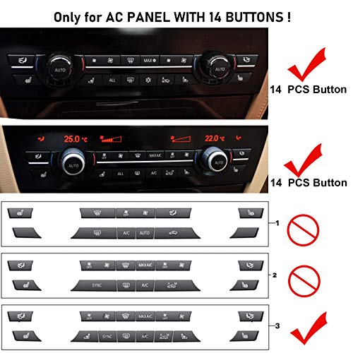 Jaronx Compatible with BMW Fan Speed A/C Climate Control Button Replacement, Compatible with BMW 5’F07/F10, 6’F06/F12/F13, 7’F01/F02, X5 F15/F85,X6 F16/F86 (Only for AC Panel with 14 Buttons) - Image 2